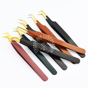 Handmade Premium Volume Lash Extensions Tweezers Custom Lashes Extension Tweezer for Individual Lashes Pointed Tip Wholesale - Product Image 1