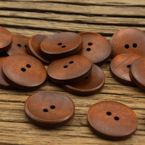 กระดุมไม้สีกาแฟสไตล์เรโทรแบบกำหนดเองสำหรับเสื้อกันลม เครื่องประดับเสื้อผ้า งานฝีมือจากวัสดุธรรมชาติ - Product Image 1