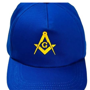 Casquette de baseball maçonnique bleue avec logo carré et boussole brodé en 3D, casquette structurée à fermeture snapback, respirante, unisexe, réglable pour adulte - Product Image 1