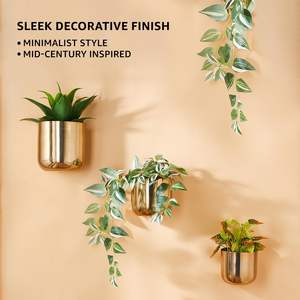 Macetas Colgantes de Hierro Natural con Acabado Dorado, Jardinera Vertical de Hierro para Flores, para Uso en Interiores y Exteriores, a Precio de Mayoreo - Product Image 2