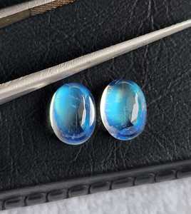 Pierre de lune arc-en-ciel 6x8 mm, forme ovale, cabochon, pierre de lune arc-en-ciel bleue, prix de gros disponible pour la fabrication de bijoux, idéal. - Product Image 3