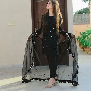 ---NEW--STYLISH & ELEGANT--KURTA WITH <b>PANT</b> FOR Party-wear-dress with applique work for Party/ Wedding =2021. - Product Image 1