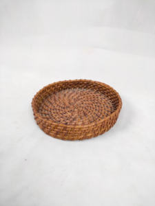 <b>Japanese</b> Style Handmade Polished Woven Rattan-Like Wood Round <b>Snacks</b> Tray Home Living Room Wall Hanging Crafts <b>Box</b> - Product Image 2