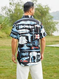 เสื้อเชิ้ตผู้ชายแขนสั้นลายทรอปิคอลสำหรับอากาศร้อน สวมใส่สบายๆ ไปเที่ยวชายหาด ติดกระดุม สีสันสดใส เหมาะสำหรับฤดูร้อน - Product Image 2