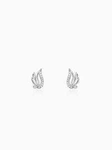 Boucles d'oreilles ailées en zircon argenté, fabriquées en argent pur 925 plaqué or, bijoux de mariage faits à la main pour femmes - Product Image 3