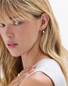 Pendientes de Aro Colgantes en Forma de Lágrima de Oro Sólido de 14K y 18K con Diamante de Laboratorio en Forma de Pera Engastado en Bisel, Cierre de Bisagra, Joyería Fina Clásica para Uso Diario - Product Image 6