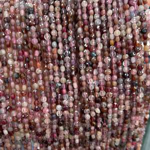 Cuentas facetadas de espinela natural mixta, cuentas de piedras preciosas en forma de moneda, cuentas de piedra redonda con buen corte, hilo de cuentas para la fabricación de joyería. - Product Image 4