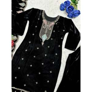 Hermoso conjunto de Dupatta con parte superior bordada para mujer para fiestas - Product Image 6