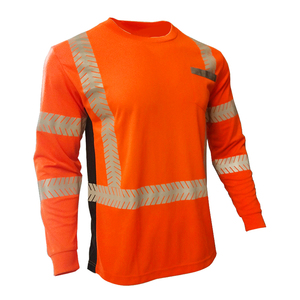 Chemise de travail haute visibilité pour hommes, en polyester coupe-vent réfléchissant, certifiée ANSI/ISEA 107, respirante et à séchage rapide, vente en gros - Product Image 3