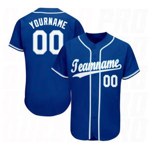 Custom Baseball Jersey Unisex Short Sleeve <b>Blue</b> Teamname Printed Moisture Wicking Adult Regular Fit - Product Image 1