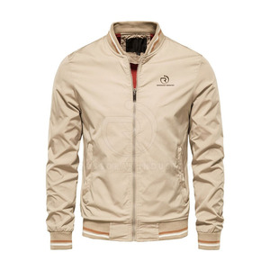 Street Style Winter Men's Lightweight Eco-Friendly Breathable Windproof Bomber <b>Jacket</b> <b>with</b> Silk Satin Lining Finished - Product Image 1