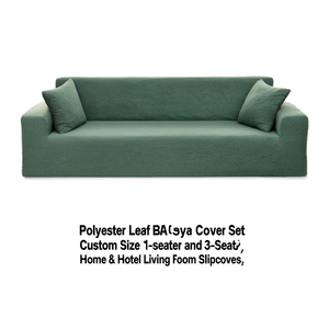 Polyester Leaf <b>Sofa</b> Cover Set Custom Size 1-Seater and 3-Seater for Home & Hotel Living Room <b>Slipcovers</b> - Product Image 2