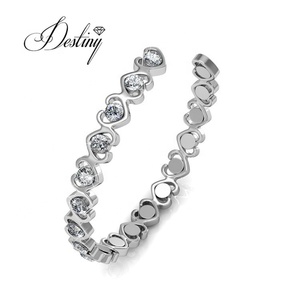 <span class=keywords><strong>Bracelet</strong></span> de tennis à la mode orné de cristaux <span class=keywords><strong>Swarovski</strong></span> en <span class=keywords><strong>argent</strong></span> sterling 925 Daisini <span class=keywords><strong>Bracelet</strong></span> de bijoux plaqué or 18 carats - Product Image 2
