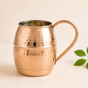 Vente en gros de tasses à Moscow Mule en cuivre pur, finition martelée artisanale, tasses à bière en cuivre massif avec logo personnalisable - Product Image 3