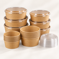 Assiettes et bols en papier de riz jetables personnalisés de 30 oz et 32 oz, grands contenants d'emballage alimentaire de qualité alimentaire pour la restauration à emporter