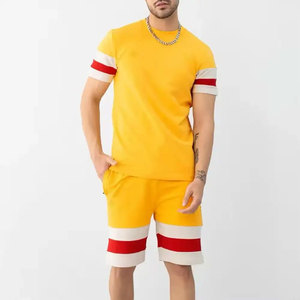OEM Best Selling Solid Color Cotton <b>Twin</b> <b>Set</b> Mens 2PC Shorts & T-Shirt <b>Set</b> Quick Dry Casual Summer Customized Digital Printing - Product Image 6