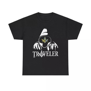 เสื้อเชิ้ตโลโก้หน่วยงานเมสัน ลายสี่เหลี่ยมและเข็มทิศ เสื้อยืดวินเทจสำหรับผู้ชาย คุณภาพสูง ผลิตตามสั่ง เสื้อแขนสั้น - Product Image 1