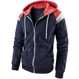 Sudadera con capucha y cremallera completa bordada personalizada para hombre, ropa de calle de lana con cremallera de punto con capucha, sudadera en blanco teñida Lisa OEM - Product Image 1