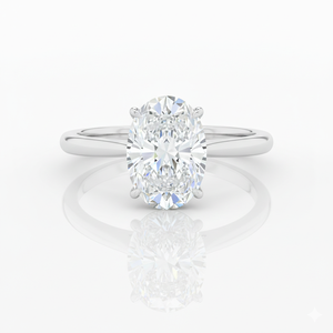 Anillo de Compromiso ANIVA WGS-OVAL-RING para Mujer, Oro Blanco de 9K, Diamante Cultivado en Laboratorio, Corte Oval, Solitario, Certificado IGI, Anillo de Boda Moderno - Product Image 1