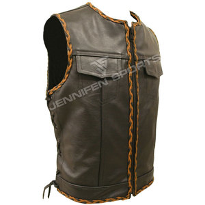 Chaleco de Motocicleta de Cuero Genuino para Hombre, Fabricado con Calidad Premium para Motociclistas que Buscan una Opción de Equipo de Conducción Elegante, Limpia y Duradera - Product Image 2
