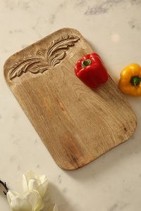 เขียงไม้สักแกะสลักลายใบไม้ งานฝีมือ รูปทรงใบไม้ ผิวเรียบ ทนทาน ปลอดภัยสำหรับอาหาร ใช้เสิร์ฟในครัว - Product Image 6