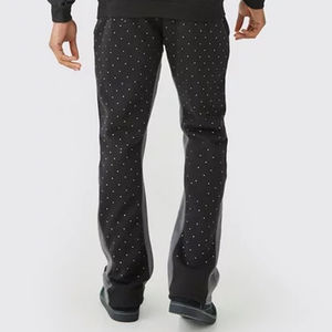 Survêtement à capuche imprimé délavé à l'acide de haute qualité avec fermeture éclair ornée de strass, vêtements d'hiver personnalisés en gros, respirant et coupe-vent - Product Image 6