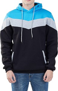 Sweat-shirt à capuche brodé pour homme, coupe classique, en molleton, décontracté, pour l'hiver, 100 % coton, bleu, gris, noir, tricoté - Product Image 1