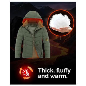 Chaqueta Acolchada con Capucha para Mujer, Impermeable, Ligera, con Cierre Completo, Abrigo de Invierno Cálido, Chaqueta Casual para Exteriores, Parka Aislante para Clima Frío - Product Image 5