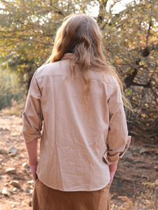 Men <b>Khaki</b> Linen Shirt: Long Sleeve Casual Summer Beach <b>Top</b> for Men Breathable Lightweight Linen Blend Shirt - Product Image 4