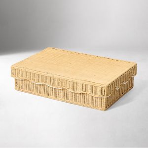 Panier rectangulaire en osier confortable, panier de rangement décoratif, panier organisateur en rotin naturel, parfait pour l'organisation des étagères - Product Image 5