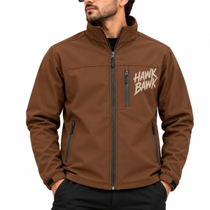 <b>Men</b>’s <b>Lightweight</b> Softshell Full Zip Outdoor <b>Jacket</b> Raised Collar Protection Useful Chest Pocket Secure Side Pockets Flexible - Product Image 1