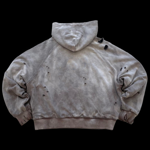 Sudadera con Capucha Oversize para Hombre Nesta Sports 450GSM, Lavado Ácido, 100% Algodón Peinado, Chaqueta con Cremallera de Corte Holgado, Hombros Caídos y Logotipo Personalizado - Product Image 5