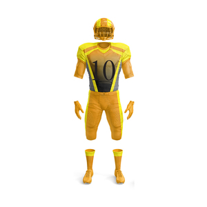 Breathable Quick Dry 100% Polyester American Football Uniform Set Customized Printed Anti-Bacterial Eco-Friendly V-<b>neck</b> - Product Image 2