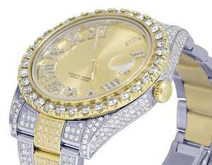 Reloj BOJ R.O.L.E.X.023 con Números Romanos, Moissanita Completa, de Lujo, Cuarzo Analógico, Acero, 41MM, 3BAR Resistente al Agua, Estilo Hip Hop para Hombre - Product Image 4