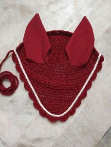 Horse Crochet Cotton Ear <b>Net</b> Hood <b>Fly</b> Veil Mask Cotton <b>Fly</b> Veil Equestrian Hand Crochet Horse Ear <b>Net</b> Horse <b>Fly</b> Bonnet - Product Image 2