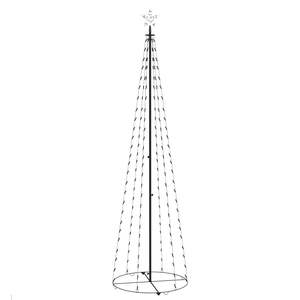 Sapin de Noël en forme de cône avec 136 LED blanc froid, décoration 2x8 pieds pour une présentation festive des fêtes - Product Image 3
