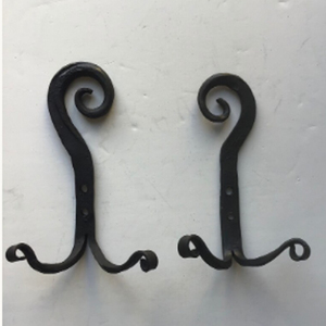 Cast Iron <b>Small</b> Single Hook hand forged wall hook - Product Image 2