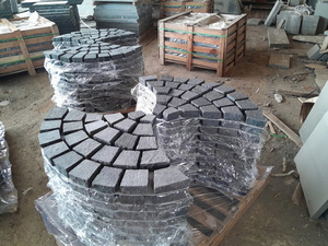 Adoquín de basalto negro de alta calidad con malla en forma de abanico para Adoquín de piedra Natural para exteriores, baldosas de pavimentación de piedra - Product Image 3