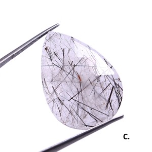 Cuarzo Turmalinado Facetado en Forma de Pera, Gema Suelta, Precio de Fábrica, Gema de Alta Calidad para Joyería - Product Image 6