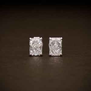 ต่างหูเพชรทรงรัศมี 1.00 กะรัต D VS1 เพชรเลี้ยงในห้องปฏิบัติการ ชุบทองคำสีกุหลาบ ตัวเรือนแบบหนามเตย สำหรับผู้หญิง เงินแท้ 925 ของขวัญสำหรับงานหมั้น - Product Image 3