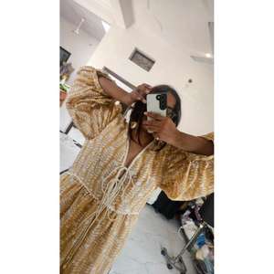 Auténtico Vestido de Mujer con Estampado a Mano de Jaipur, Vestido Floral de Verano para Vacaciones, 100% Algodón Puro Transpirable, Vestido Maxi con Estampado a Bloque - Product Image 2