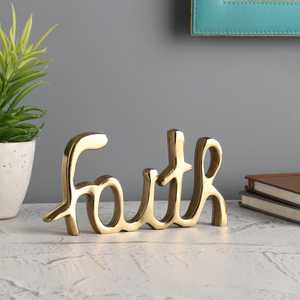 L 15.88 x W 1.91 x H 6.35 cm Faith Wall Art Handmade Minimalist Sculpture Irregular Shape Engraved Design Living Room <b>Decor</b> 1PC - Product Image 5