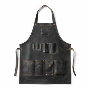 High Quality Handmade Leather <b>Apron</b> for BBQ Grill <b>Kitchen</b> Custom Logo Bulk Supplier Factory Direct LPN-0223 - Product Image 3