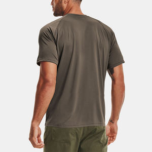 Camiseta de Manga Corta para Hombre, Color Verde Oliva, Cuello Redondo, Secado Rápido, Corte Regular, Estilo Casual, Poliéster, Color Sólido, OEM 2026 - Product Image 2