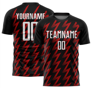 Ensemble d'uniformes de football personnalisés par sublimation, motif éclair noir et or, séchage rapide, OEM ODM, tenue d'équipe pour adultes, kit maillot 2026 - Product Image 6