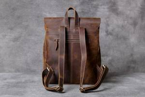 Luxury Custom Genuine Leather Backpack Mens Laptop Bag Durable Travel <b>Rucksack</b> Outdoor Real Leather Daypack Bag LBK-0110 - Product Image 3