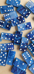 Jeu de dominos double six en résine avec motif marbré antique Brawn, écologique, moderne, jeu éducatif - Product Image 3