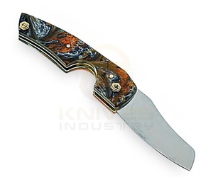 Cortador de Cigarros Hecho a Mano con Mango de Resina – Cuchillo Plegable para Cigarros de Acero Inoxidable de Primera Calidad - Product Image 1