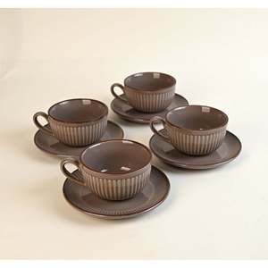 Durable 150ml New Bone China <b>Tea</b> <b>Cup</b> Set Luxury Espresso <b>Cups</b> Gentle Swirl Design (Set of 4) - Product Image 3