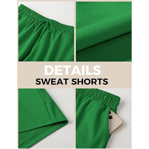 Pantalones Cortos de Forro Polar para Mujer, Cintura Alta, Bolsillos Laterales, Cordón Ajustable, Cintura Elástica, Corte Holgado, Ropa Informal - Product Image 3